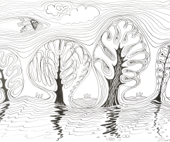 Flood, 29x20, inkdrawing, paper, 2012