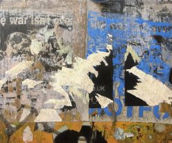 War-wall, 80x60, print, acrylic, oil, canvas, 2019