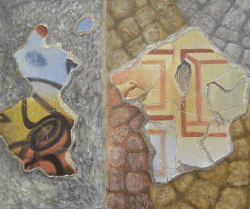 Pompei-piles, 80x60,acrylic, oil, canvas, 2005