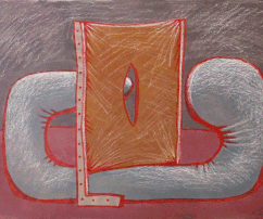Self-awareness, 42x30, aquarele, felt pen, oilpastel, 1999
