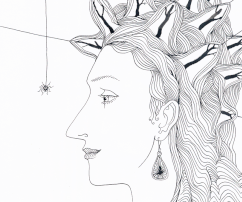 Spidewoman, 20x29, inkdrawing, paper, 2012